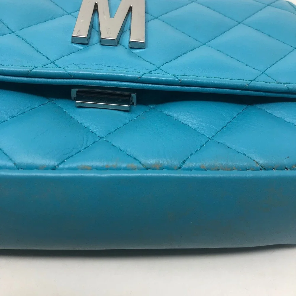 Mia Bag Crossbody Small Women Turquoise Quilted Silver Hardware Chain Strap